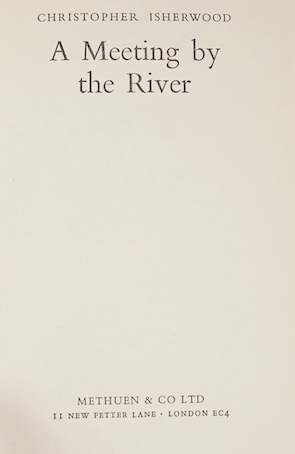 Isherwood, Christopher. The World In The Evening, Methuen and Co Ltd, 1954; A Single Man. Methuen and Co Ltd, 1964, 8vo, original cloth cover, with dust jacket. Dust jacket has publisher's clip across bottom of front fla